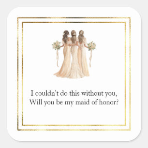 Wedding Maid of Honor Gift Stickers