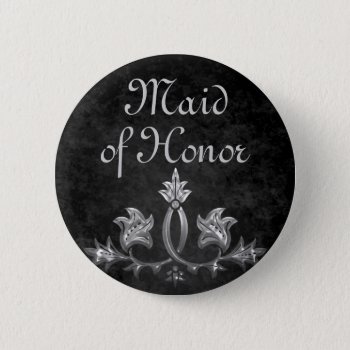 Wedding Maid Of Honor Pinback Button by TheHopefulRomantic at Zazzle
