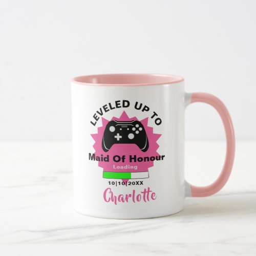 Wedding  Maid Of Honour Leveled Up Gamer Fun Mug