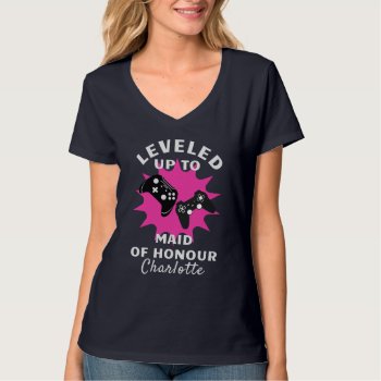Wedding Maid Of Honour Leveled Up Gamer Funny T-sh T-shirt by Flissitations at Zazzle