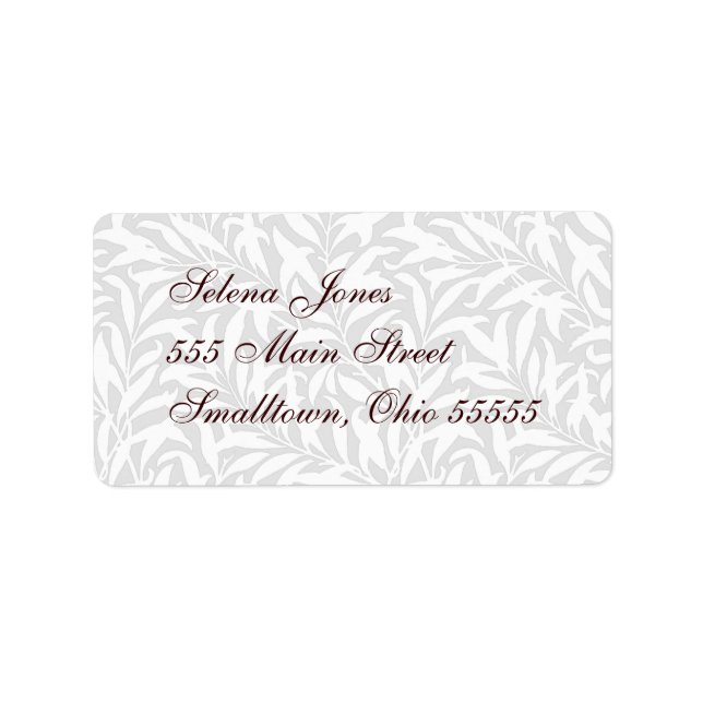 Wedding Mailing Label White Lacy Customizable (Front)