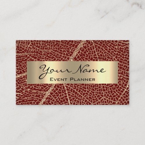 WEDDING MAKEUP ARTIST BURGUNDY GOLD APPOINTMENT CARD