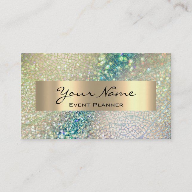 WEDDING MAKEUP ARTIST COUCH GREEN HOLOGRAPH APPOINTMENT CARD (Front)