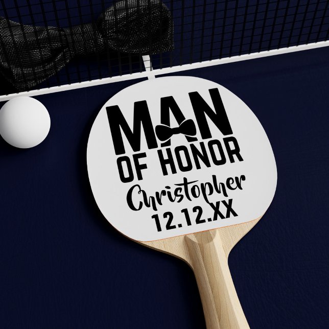 Wedding Man of Honor Gift Ping Pong Paddle (Perfect ping pong paddle for your Man of Honor! Just add his name and your wedding date)