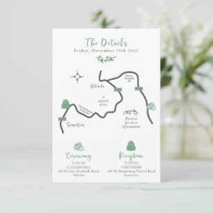 Wedding Map Enclosure Card - Custom Design Tara