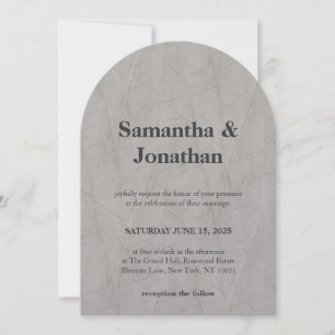 Wedding Marble textured wood Invitation