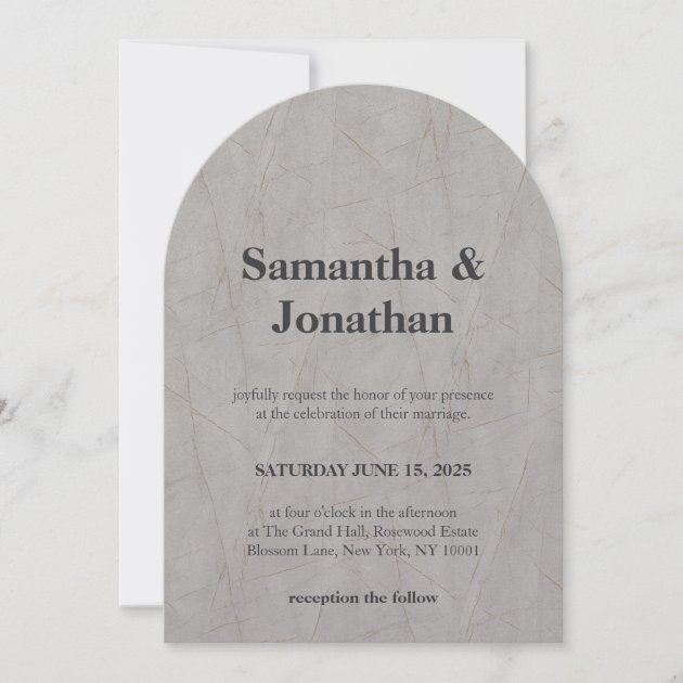 Wedding Marble textured wood Invitation