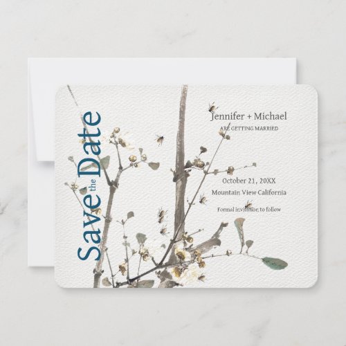Wedding Marriage Calligraphy Floral  Save The Date