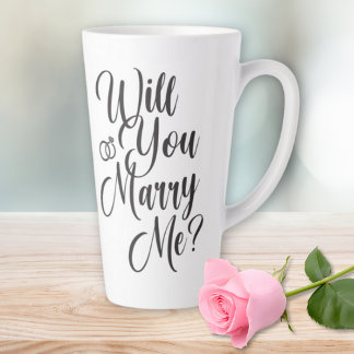 Wedding Marriage Elegant Script Proposal Latte Mug