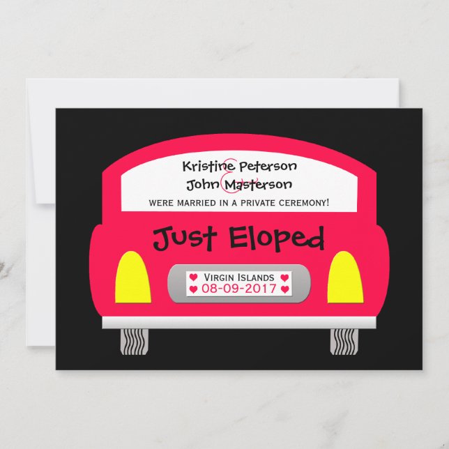 Wedding Marriage Elopement Announcement Invitation (Front)