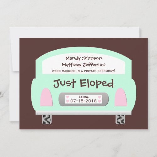 Wedding Marriage Elopement Announcement Invitation Invitations