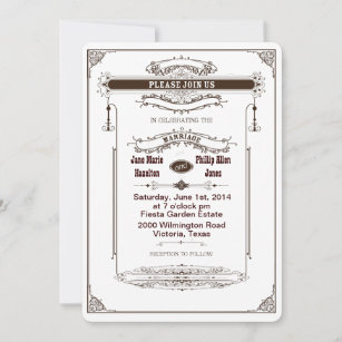 Wedding Marriage Invitation Victorian Steampunk