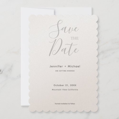 Wedding Marriage Minimalist Calligraphy Champagne  Save The Date