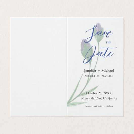Wedding Marriage Minimalist Calligraphy Floral  (Outside Unfolded)