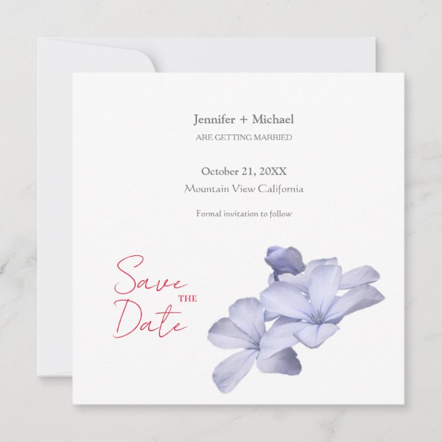 Wedding Marriage Minimalist Calligraphy Floral  Announcement (Front)