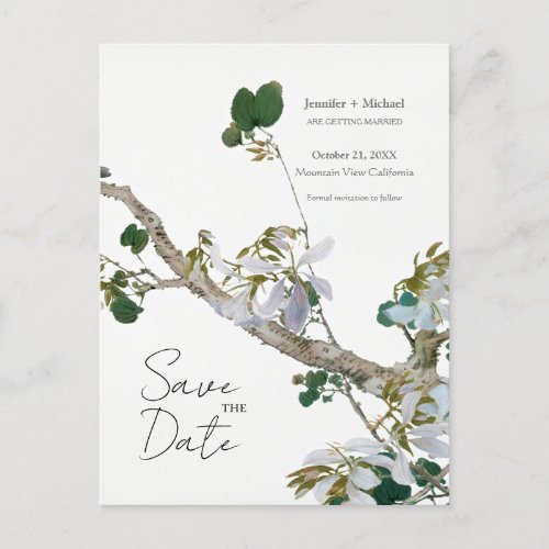 Wedding Marriage Minimalist Calligraphy Floral Postcard