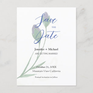 Wedding Marriage Minimalist Calligraphy Floral  Postcard