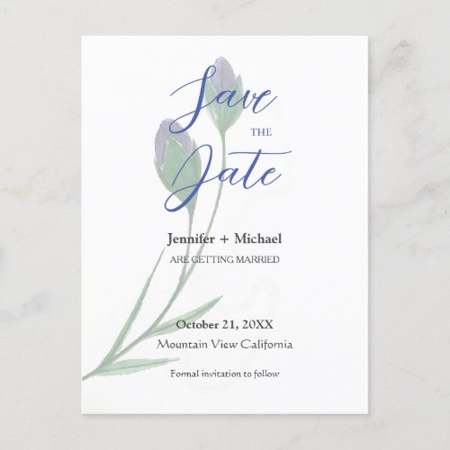 Wedding Marriage Minimalist Calligraphy Floral  Postcard