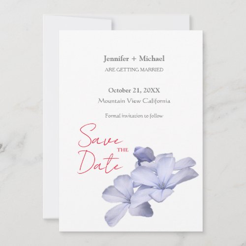 Wedding Marriage Minimalist Calligraphy Floral  Save The Date
