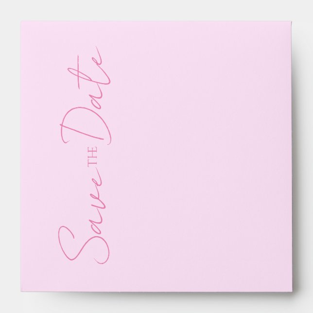 Wedding Marriage Minimalist Calligraphy Pink White Envelope (Front)