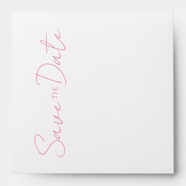 Wedding Marriage Minimalist Calligraphy Pink White Envelope (Front)