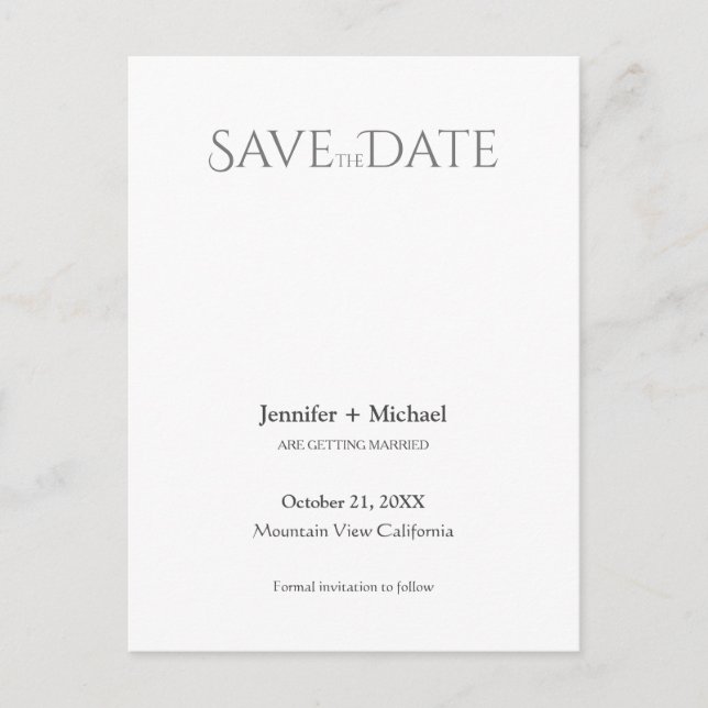 Wedding Marriage Minimalist Calligraphy Script Announcement Postcard (Front)
