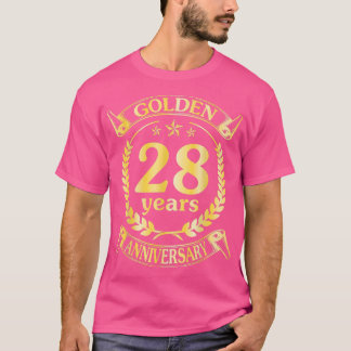 Wedding Married Golden 28 Years Anniversary For Hu T-Shirt