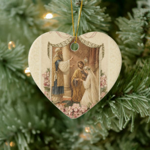 Wedding Mary and Joseph Betrothal Vintage Ceramic Ornament