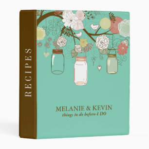 Wedding Mason Jar Flowers & Birds Mini Binder