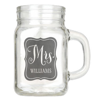 Wedding Mason Jar | Mrs. Chalkboard Design