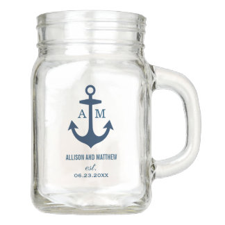 Wedding Mason Jar | Nautical Anchor