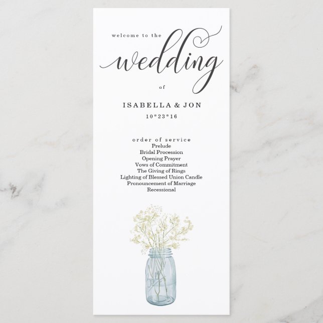 Wedding Mass / Ceremony Program Fan (Front)