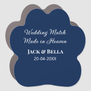 Wedding Match made in heaven wedding favours blue Car Magnet