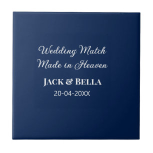 Wedding Match made in heaven wedding favours blue Ceramic Tile
