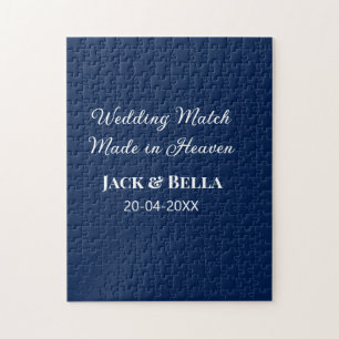 Wedding Match made in heaven wedding favours blue Jigsaw Puzzle