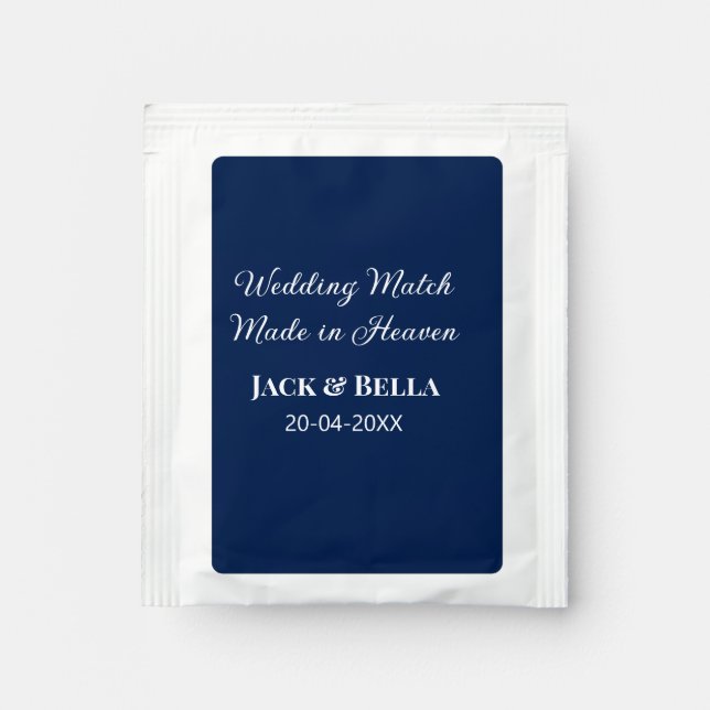 Wedding Match made in heaven wedding favours blue  Tea Bag Drink Mix (Front)