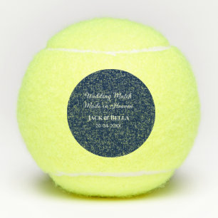 Wedding Match made in heaven wedding favours blue Tennis Balls