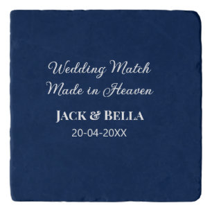 Wedding Match made in heaven wedding favours blue  Trivet