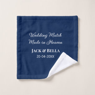 Wedding Match made in heaven wedding favours blue Wash Cloth