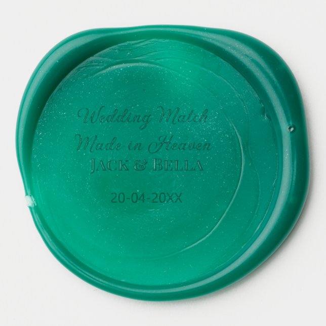 Wedding Match made in heaven wedding favours blue  Wax Seal Sticker (Front)