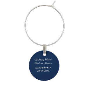 Wedding Match made in heaven wedding favours blue Wine Charm