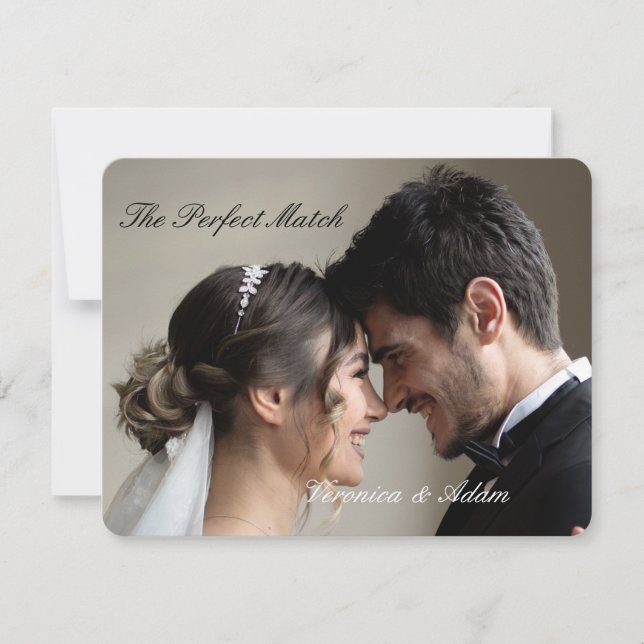 Wedding Matchbox – Perfect Match Premium Edition RSVP Card (Front)