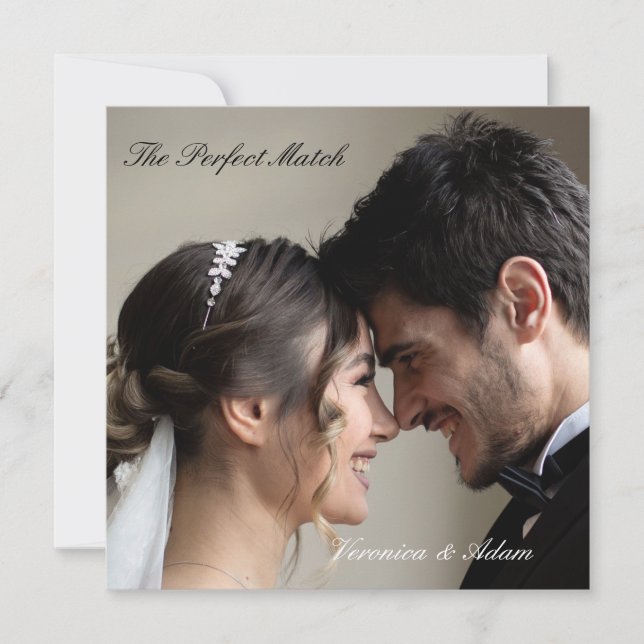 Wedding Matchbox – Perfect Match Premium Edition Thank You Card (Front)