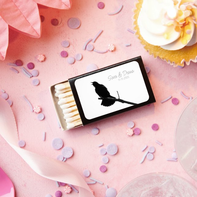 Wedding Matches with Black Bird Silhouette (Insitu)
