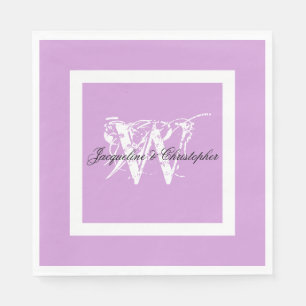 Wedding Mauve Modern Chic Monogram Names Paper Napkins