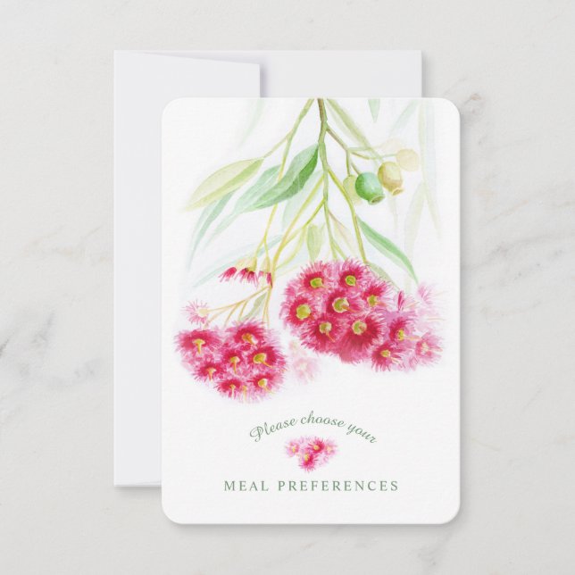Wedding meal choice floral gumtree reply cards (Front)