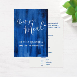 Wedding meal choice sapphire blue art
