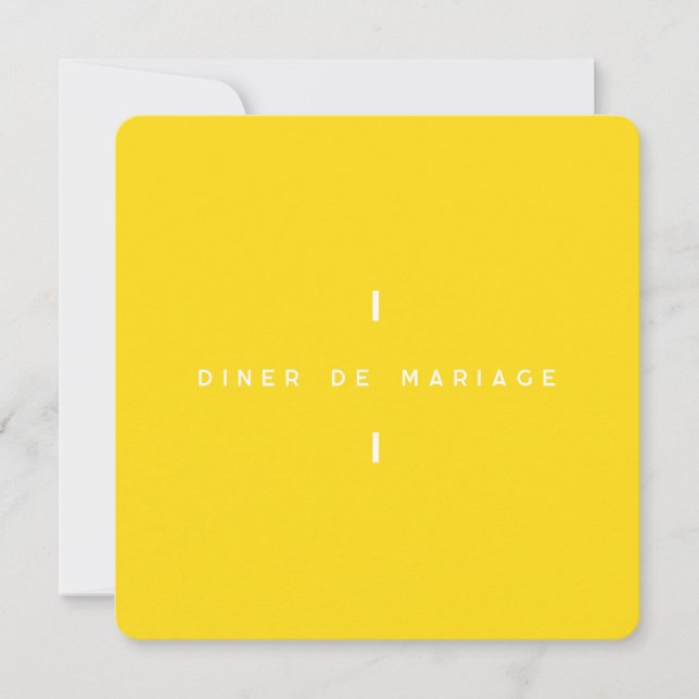 Wedding meal invitation - Colorus Yellow (Front)