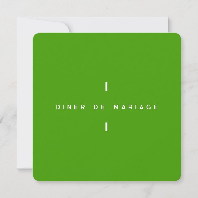 Wedding meal invitation - Green Colorus (Front)