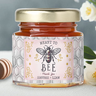 Wedding Meant to Bee Honeybee Thanks Blush Pink Honey Jar Favors